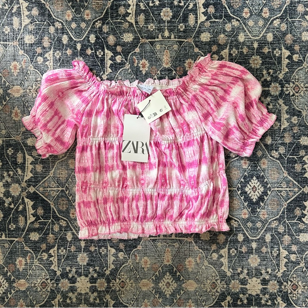 Zara Pink Puff Sleeve Top - 13/14 NEW!
